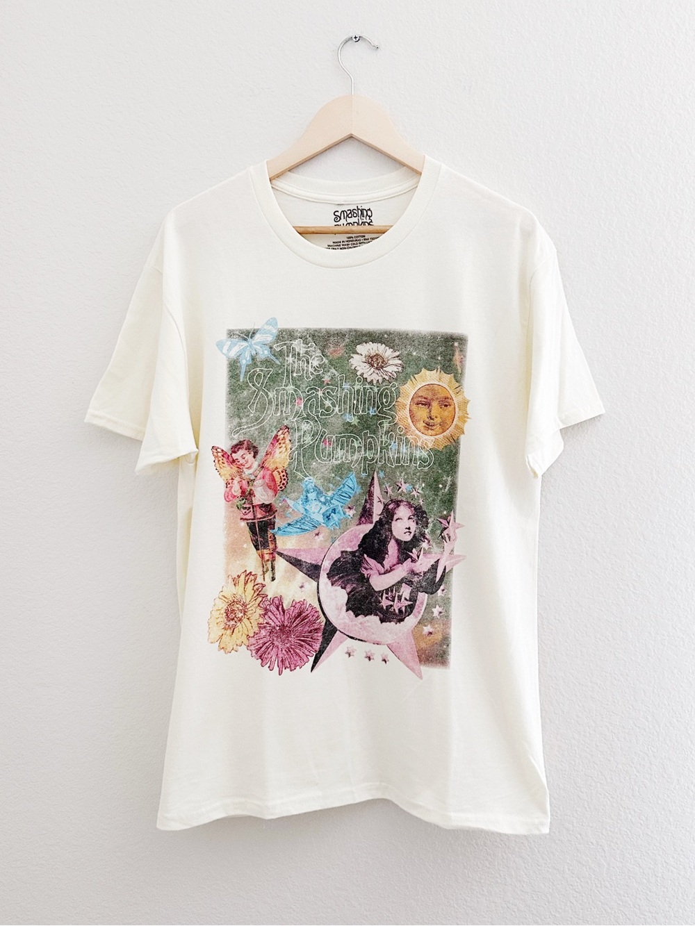 NEW Smashing Pumpkins Mellon Collie and the Infinite Sadness Cream Graphic Tee
